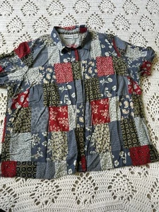 Vtg Alfred Dunner Shirt 22W Plus Curvy Button Up Paisley Bandana Short Sleeve - Picture 1 of 10