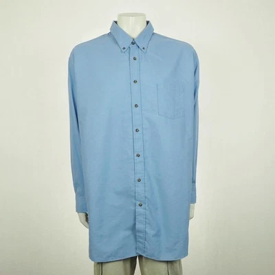 New Red Kap Button Down Shirt Mens 3XL XXXL Blue Poplin Uniform Industrial Work - Image 1 of 3