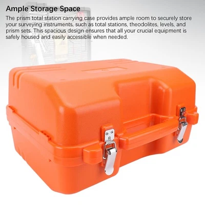 、Prism Total Station Carrying Case Double Lock Design Surveying Instrument C - Image 1 of 4