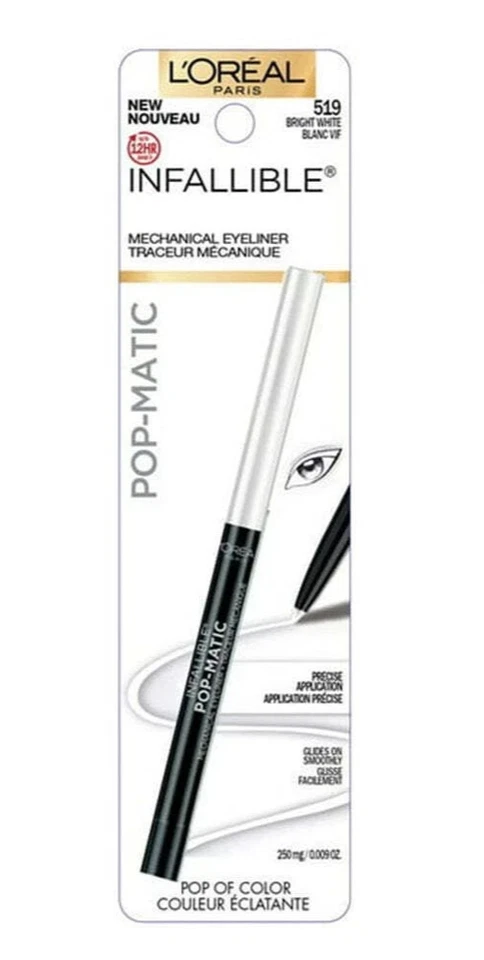 L'Oreal Infallible Pop-Matic механическая подводка для глаз, ярко-белая 519 - Изображение 1 из 1