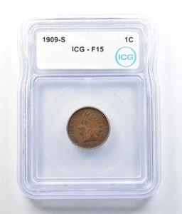 1909-S Indian Head Cent F15 ICG *7858 - Picture 1 of 3