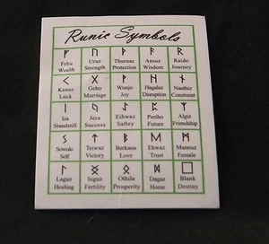 Runic Symbols Chart for Rune Sets 3x2.5 inches (ss3) - Picture 1 of 1
