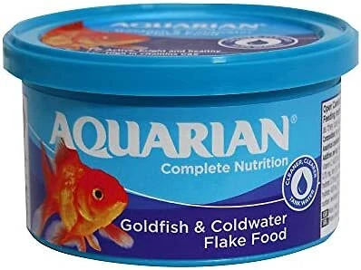 AQUARIAN Complete Nutrition, Aquarium Goldfish Food Flakes, 25g Container