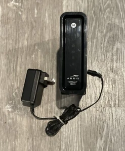 ARRIS SURFboard Cable Modem Router w/ Power Cable - Model SB6121 - Black #M26 - Picture 1 of 3