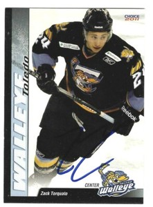 Zack Torquato Signed 2010/11 Choice ECHL Toledo Walleye Team Issued Card #21