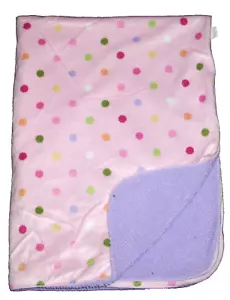 Circo Target Pink Purple Green Sherpa Polka Dot Baby Blanket Green Orange White - Picture 1 of 2