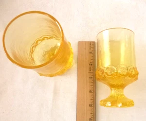 2 Vintage FRANCISCAN MADEIRA Cornsilk Yellow Footed Wine Juice Goblets 5” - Picture 1 of 5