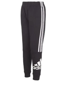 Adidas Sweatpants Boys Youth Medium 10-12 Black Joggers Pull On - Picture 1 of 4