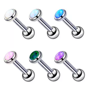 4X Opal Kugel Tragus Helix Knorpel Ohr Stecker Piercing Schmuck Ohrringe Knorpel - Bild 1 von 11