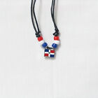 DOMINICAN REPUBLIC  COUNTRY FLAG SMALL METAL NECKLACE CHOKER .. NEW
