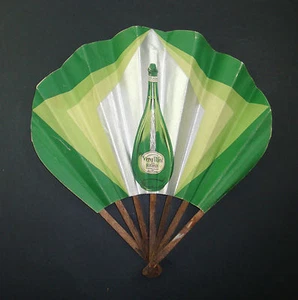 EVENTAIL PUBLICITAIRE ANCIEN VERA MINT RICQLES MENTHE ALCOOL ADVERTISING FAN - Picture 1 of 2