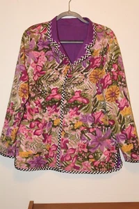 KOOS Of Course! Vintage Multi-Colored Reversible Blazer Size Med Purple Jacket - Picture 1 of 12