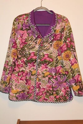 KOOS Of Course! Vintage Multi-Colored Reversible Blazer Size Med Purple Jacket - Image 1 of 4
