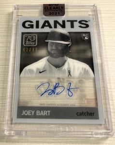 Autografi 2021 Topps chiaramente autentici 70° anniversario #/70 Joey Bart RC Auto - Foto 1 di 2