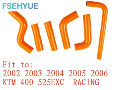 For 2002-2006 KTM 400/525EXC 2003 2004 2005 Orange Silicone Radiator Hose - Image 1 of 4