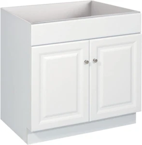 Wyndham 30 Inch Bathroom Vanity, Ready to Assemble, Solid Wood, White, 597146 - Picture 1 of 6
