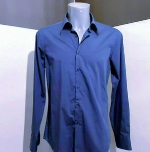 Lancilotti Roma Shirt “Slim Fit” Cobalt Blue Button Collar 100% The Cotton SIZE - Picture 1 of 6