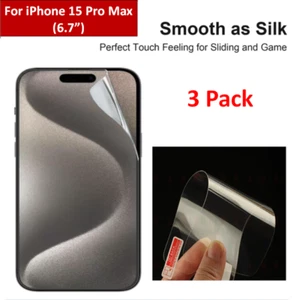3 Pack Ultra Clear HD Screen Protector Guards For Apple iPhone 15 Pro Max - Picture 1 of 4