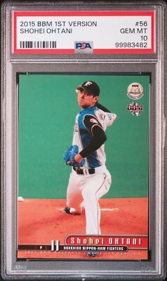 2015 BBM 1st Version Shohei Ohtani #056 #56 PSA 10. 10 yrs old, but look at Pop! - Image 1 of 3