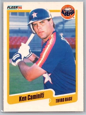 1990 Fleer - #225 Ken Caminiti Houston Astros MLB Baseball Card - Image 1 of 2