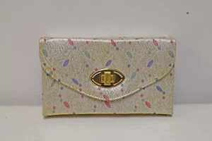 VINTAGE DORSET Fifth Ave Gold Brocade Evening Clutch w Compact Lipstick Comb NOS - Picture 1 of 9