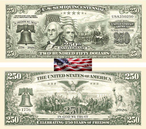 40 Pack America 250th Anniversary Dollar Bill Collectible USA Freedom ...