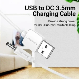 DC 5V Charger Cable USB To Barrel Jack 3.5mm x 1.35mm Charging Cable Connector - Picture 1 of 18