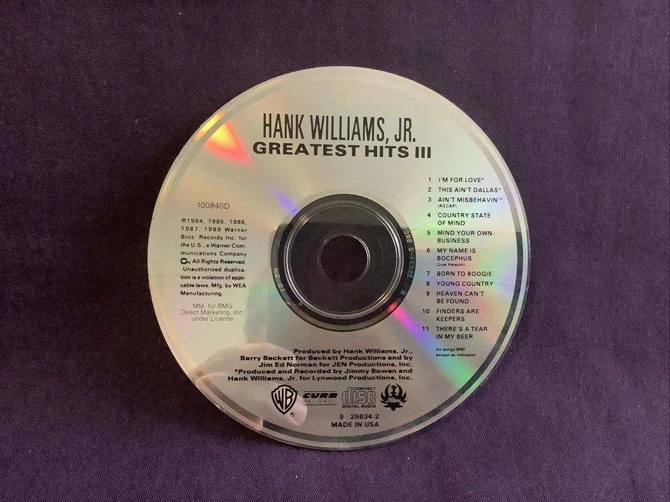 Hank Williams Jr. Greatest Hits III CD (Disc Only) Free Shipping - Image 1 of 1