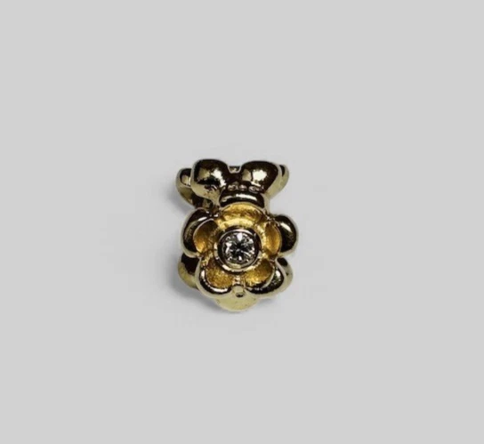 Pandora 14k Yellow Gold Flower with Diamond Bead Charm 750271D - Image 1 of 4