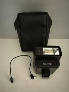 Sears Auto Flash Model 330.80100 Hot Shoe Mount W/Cable Case Tested Working EUC - Picture 1 of 8