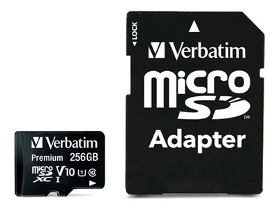 Verbatim Premium U1 256 GB MicroSDXC Classe 10 UHS-I 90 MB/s 10 MB/s 44087 - Immagine 1 di 2
