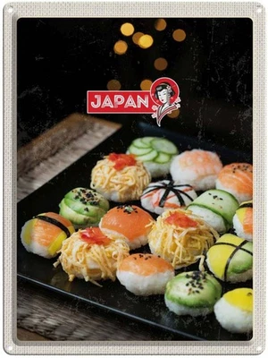 Blechschild 40x30 cm Japan Asien Abenteuer Reisen Urlaub Sushi Fisch Gurke Avoca - Bild 1 von 4