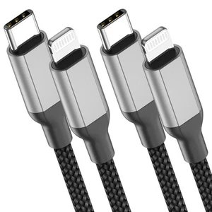 2ft USB C to Lightning Cable 2Pack,[Apple MFi Certified] Power 2FT, Black  - Picture 1 of 8