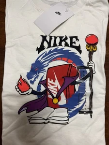 Nike Kids Large T Shirt White Blue Red Genuine Authentic - Picture 1 of 4