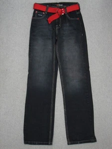 QD07416 **AKADEMIKS** STRAIGHT LEG GIRLS JEANS YOUTH sz14 (msr 25"x30") DARK - Picture 1 of 5
