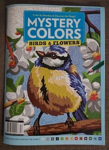 MYSTERY COLORS - Color by Number Magazine - BIRDS & FLOWERS - Picture 1 of 2