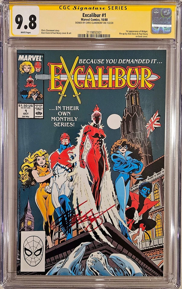 MARVEL COMICS Excalibur #1 CGC 9.8 Signed by Chris Claremont