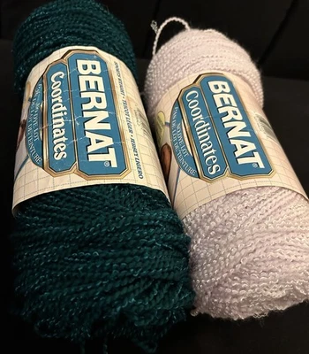 Lot of 2: Bernat Baby Coordinates Yarn Soft Mauve & Emerald (partial) 10oz Total - Image 1 of 4