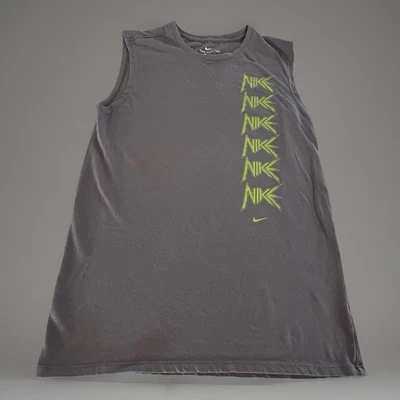 Camiseta sin mangas Nike Dri-Fit World Tour Rock Concert Muscle pequeña gris neón Foto 1 de 4