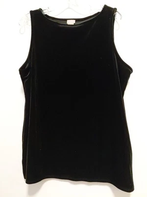 Carcasa sin mangas de terciopelo negro Chico's Travelers 16/18 Foto 1 de 4