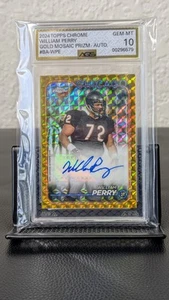 2024 topps chrome football William Perry Gold Mosaic Prism Auto 30/50 - Picture 1 of 2