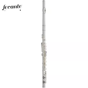 Levante LV-FL5111 Silver Plated Offset G Closed Holes C Flute with Case - Picture 1 of 1