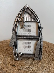 Sixtress Metal Fishing Boat Frame, Holds Two 3x2” Pictures, Fishing Rod/oars - Picture 1 of 8