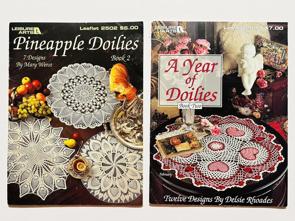 A Year of Doilies Book 2 Crochet RARE 2593+Pineapple doilies #2502 Leisure Arts - Image 1 of 4