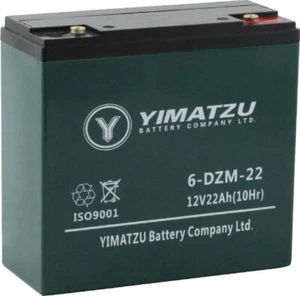 Yimatzu Battery EV12220 / 6-DCM-22 / 6-DZM-22 / 6-FM-22 AGM 12V 22Ah Threaded T - Picture 1 of 7