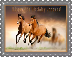 Horses - Edible Cake Topper OR Cupcake Topper, Decor - Picture 1 of 13