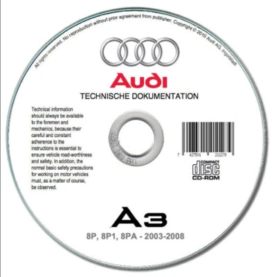 Audi A3 (8P) 2003-2008  manuale officina su cd - Immagine 1 di 4