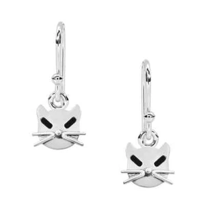 Pendientes cara gato plata 925 símbolo joyería NUEVO - Imagen 1 de 3