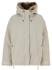 Yves Salomon fur-trimmed hood puffer jacket Brand New Size 36 - Picture 1 of 3