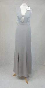 Fame And Partners Grey Sleeveless V-neck Maxi Dress Size 8 Uk CR029 BB 09 - Picture 1 of 6